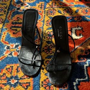 Authentic Gucci Tom Ford era Stilettos Metal Spike Heel Strappy Leather